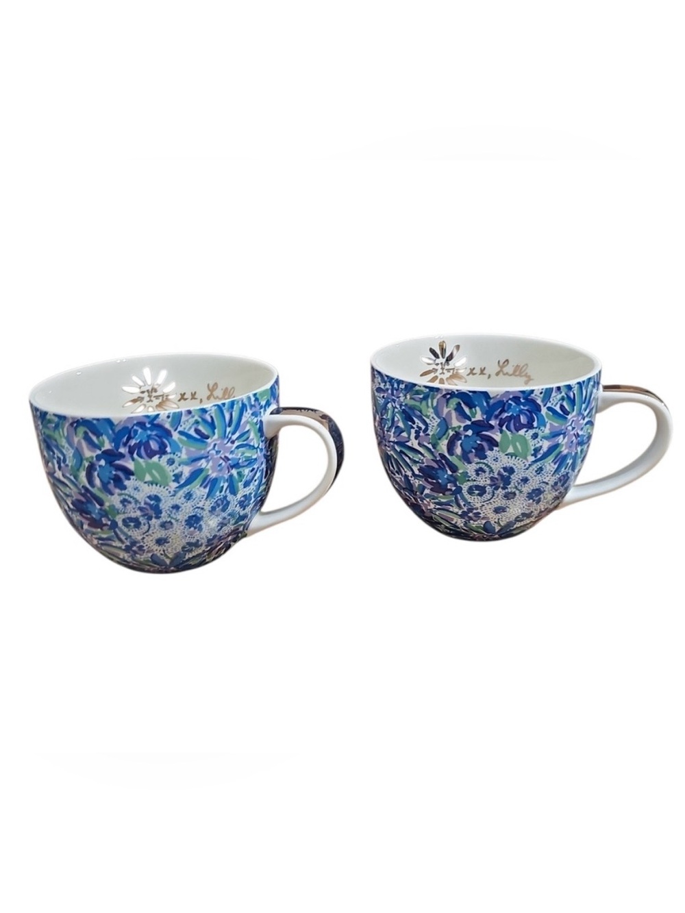 New Lilly Pulitzer Mug Set of 2 Ceramic coffee cups NIB